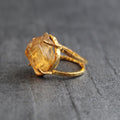 Raw Citrine Ring: Sterling Silver, November Birthstone