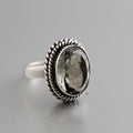 Green Amethyst Prasiolite Ring, Vintage Jewelry, Green Gemstone Ring, 925 Sterling Silver, Birthday Gift, February Birthstone