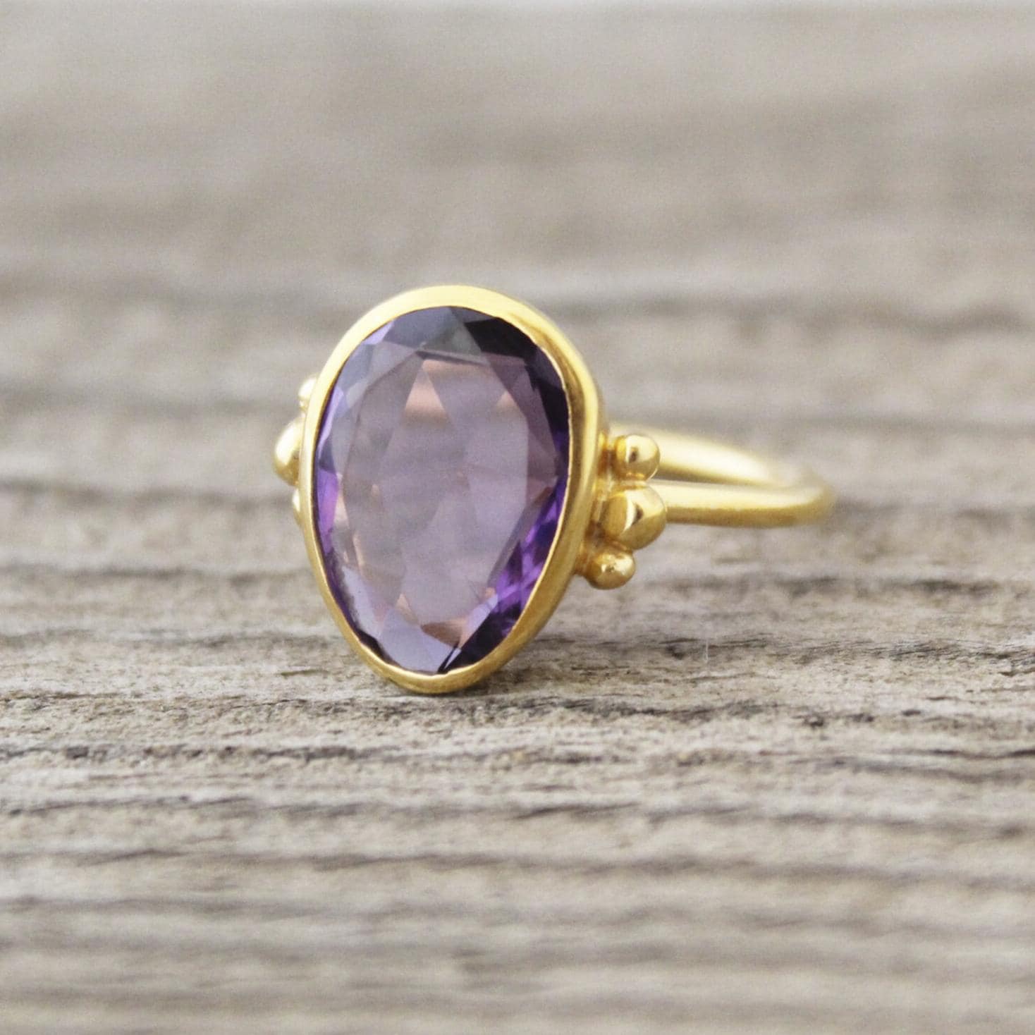 Handmade Sterling Silver Amethyst Ring, February Birthstone Jewelry, Natural Gemstone Jewelry, Birthday Gift For Her