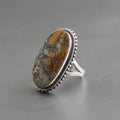 Oval Jasper Ring, Handmade 925 Sterling Silver Birthstone Jewelry, Brown Gemstone, Jaspering, Designer Ring, Gift For Her