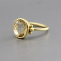 Citrine Gemstone Ring, Handmade Ring, Dainty Ring, Statement Rings, 18K Gold Plated Sterling Silver, November Birthstone