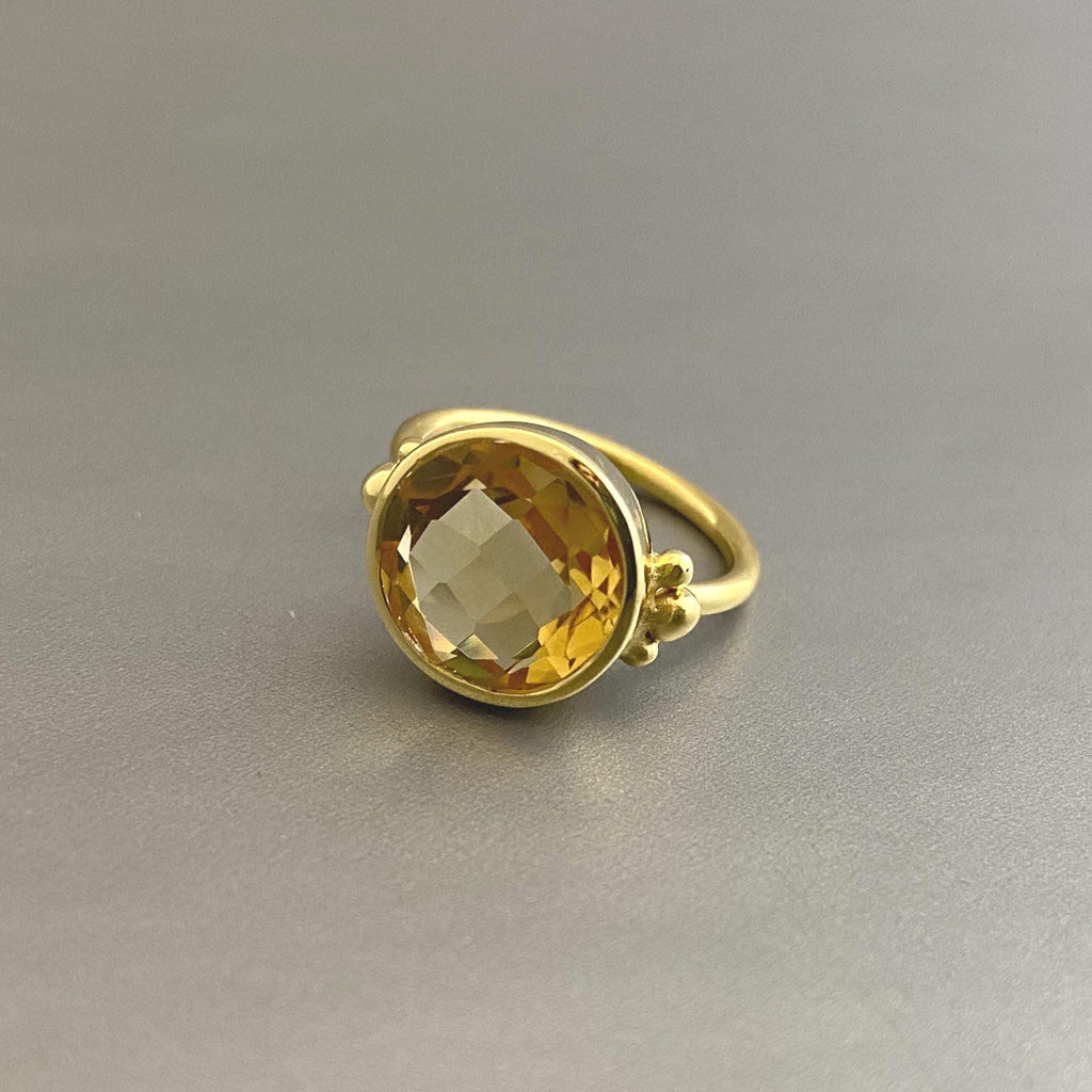 Citrine Gemstone Ring, Handmade Ring, Dainty Ring, Statement Rings, 18K Gold Plated Sterling Silver, November Birthstone