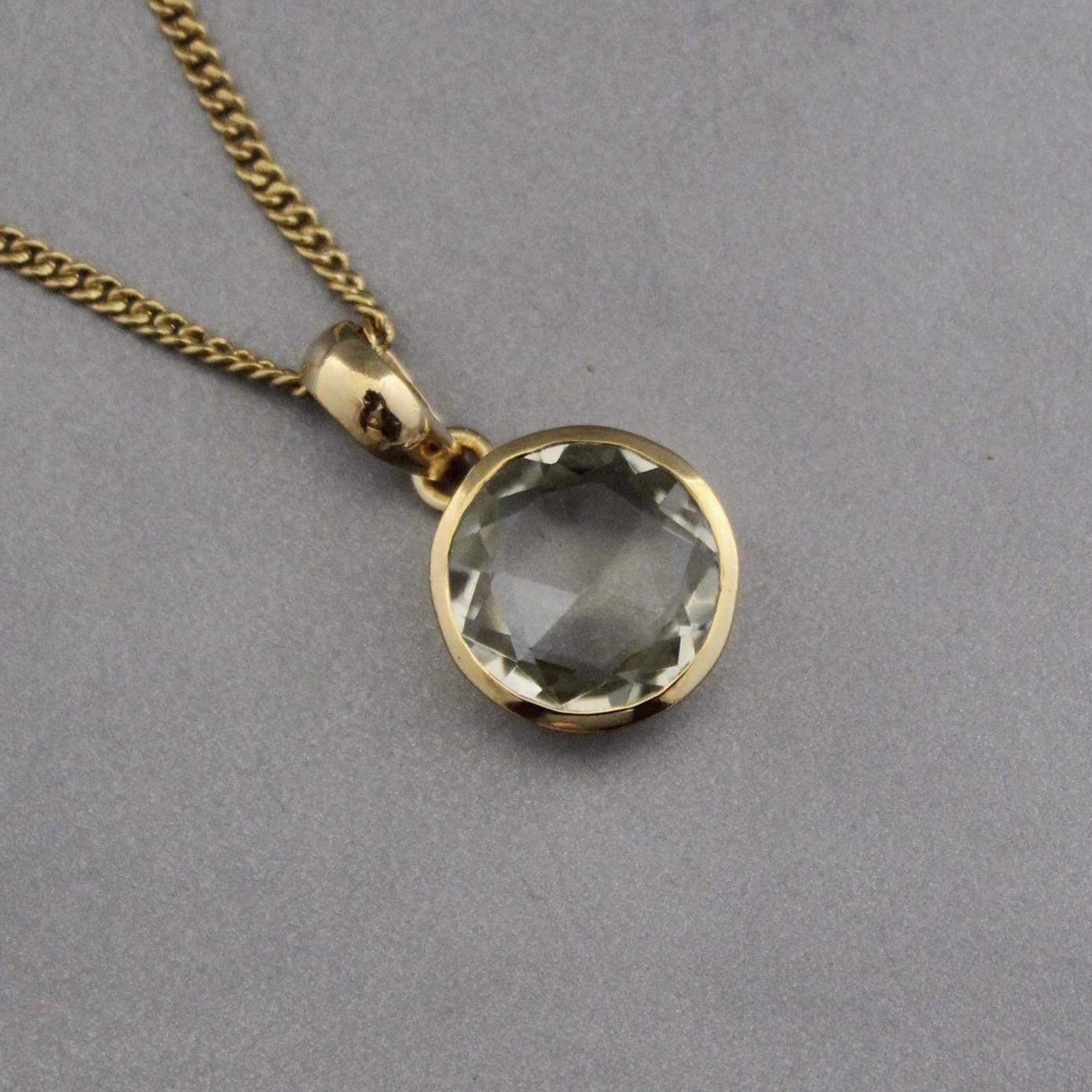 Prasiolite Pendant, Green Amethyst, 18K Gold Filled, Gemstone pendant, Birthday Gift for Her, Mothers Day Gift