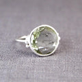Green Amethyst Prasiolite Ring, Green Gemstone Rings, Anniversary Gift, Handmade jewelry, designer ring