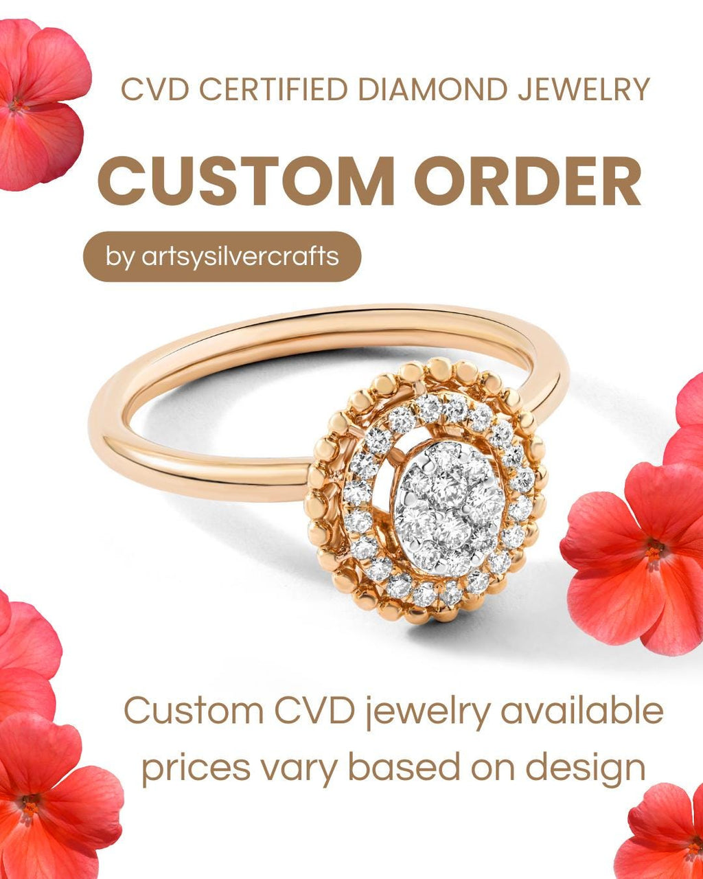Custom Listing, CVD Gold Jewelry, Wedding Bands, Engagement Rings, Bridal Jewelry, Anniversary Gifts, Diamond Jewelry