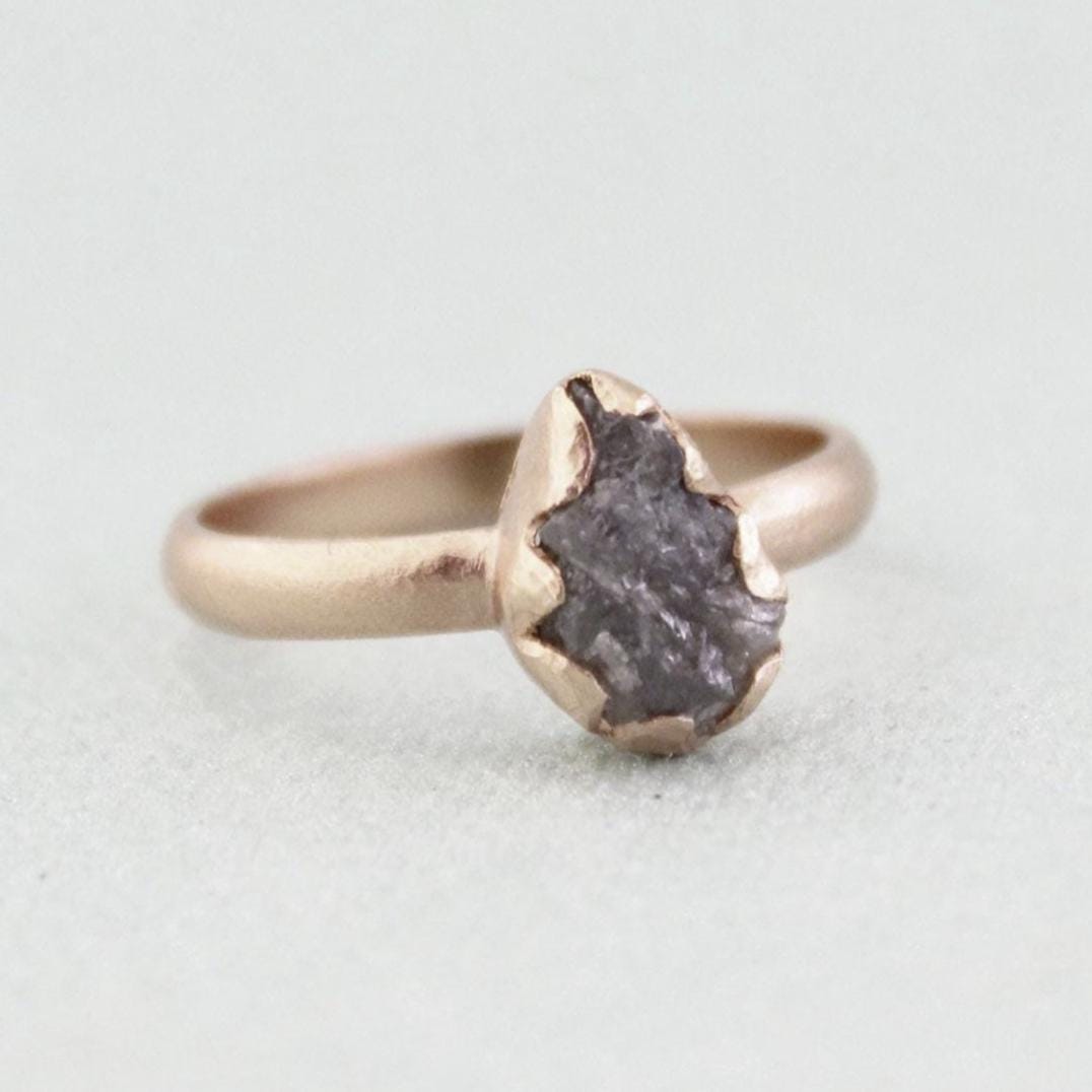 Raw Diamond Engagement Ring, 14k Gold Filled, Natural Rough Diamond, Uncut Diamond Ring, April Birthstone, Gift For Her
