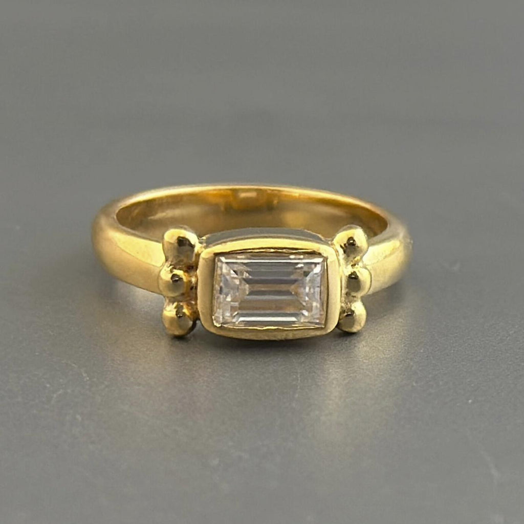 moissanite engagement ring, 14K Gold Solitaire Ring, Alternative Wedding Ring For Women, Anniversary gift