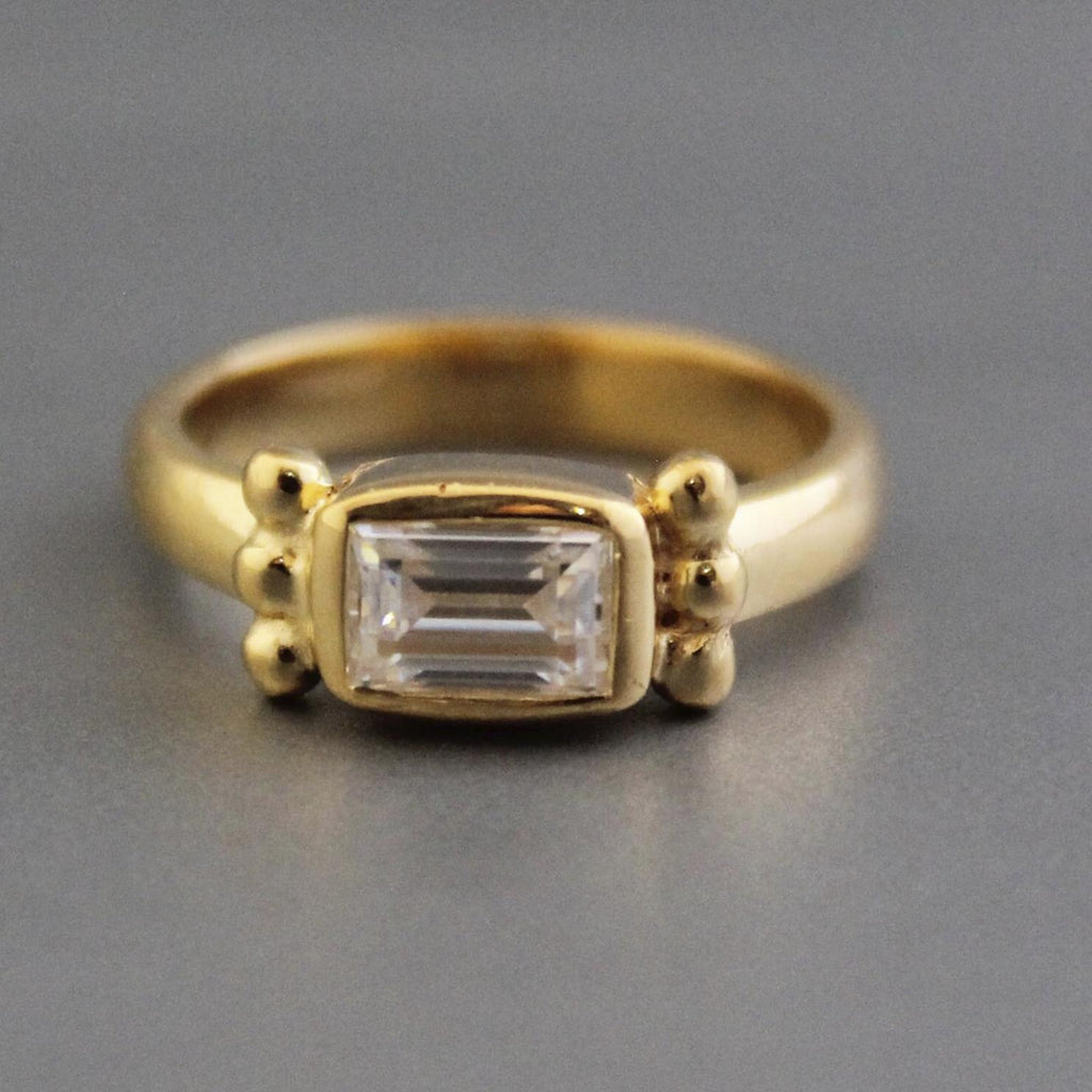 moissanite engagement ring, 14K Gold Solitaire Ring, Alternative Wedding Ring For Women, Anniversary gift