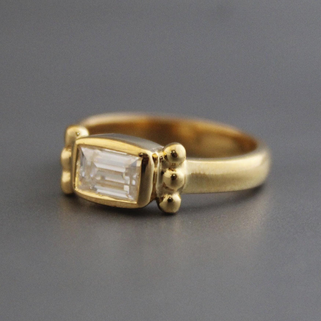 moissanite engagement ring, 14K Gold Solitaire Ring, Alternative Wedding Ring For Women, Anniversary gift