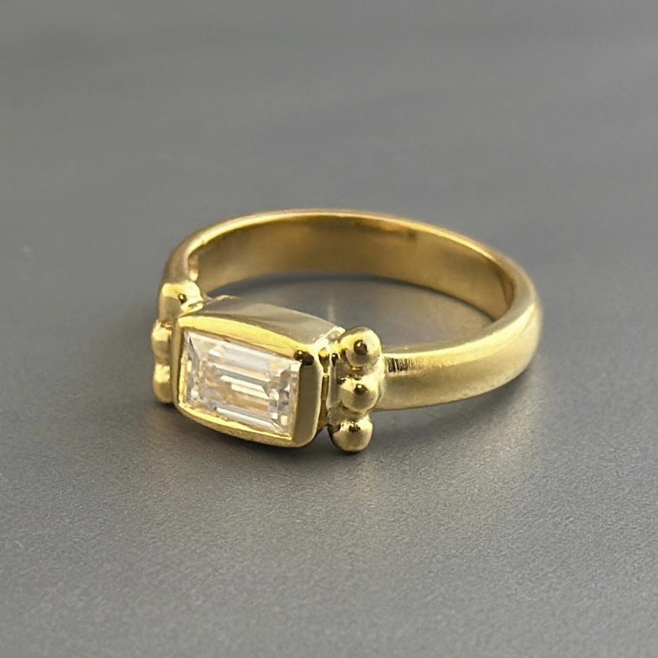 moissanite engagement ring, 14K Gold Solitaire Ring, Alternative Wedding Ring For Women, Anniversary gift
