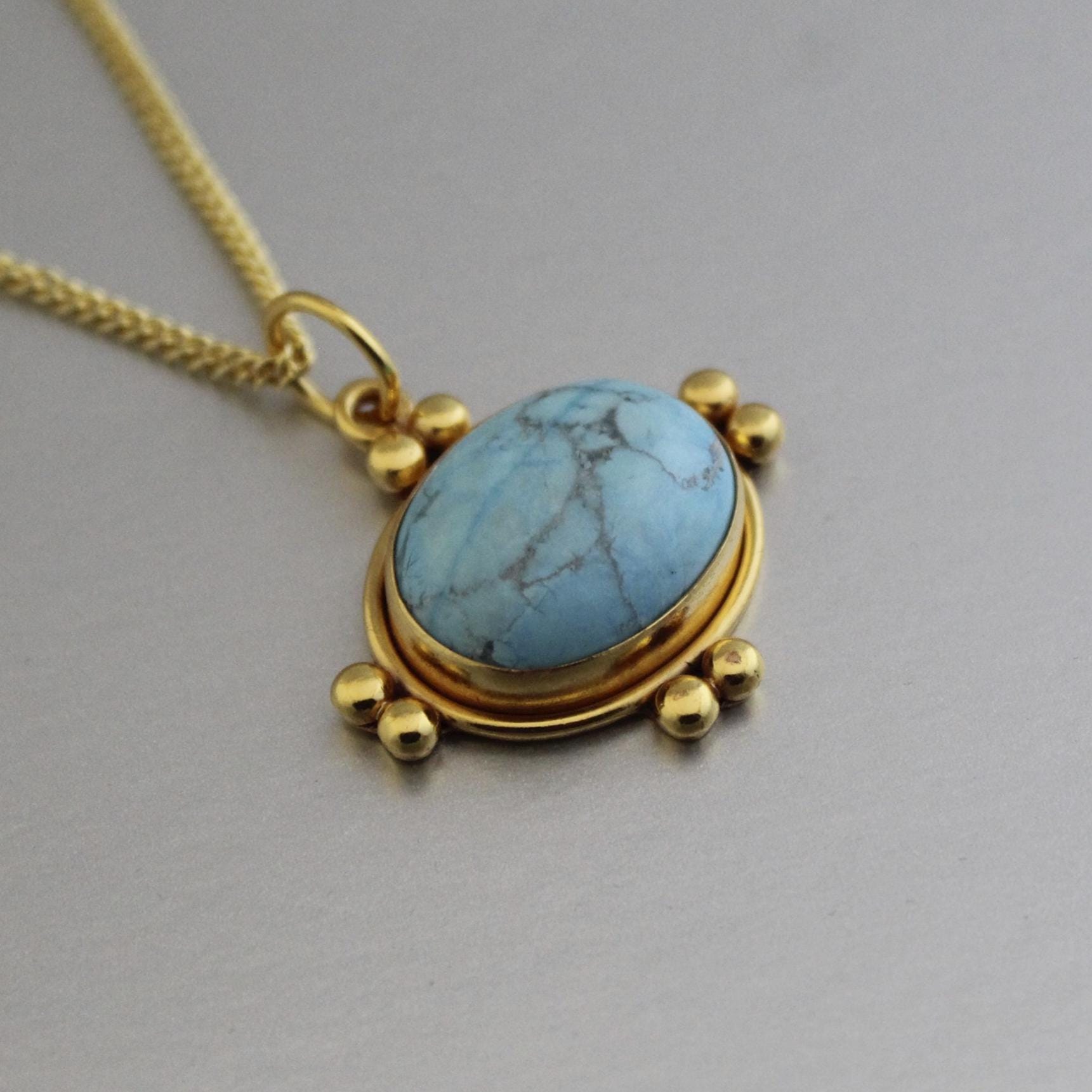Turquoise Necklaces, Birthstone Necklace, Dainty Gold Necklace, Healing Necklace, Layering Necklace, Gift for Mom, Handmade, Statement