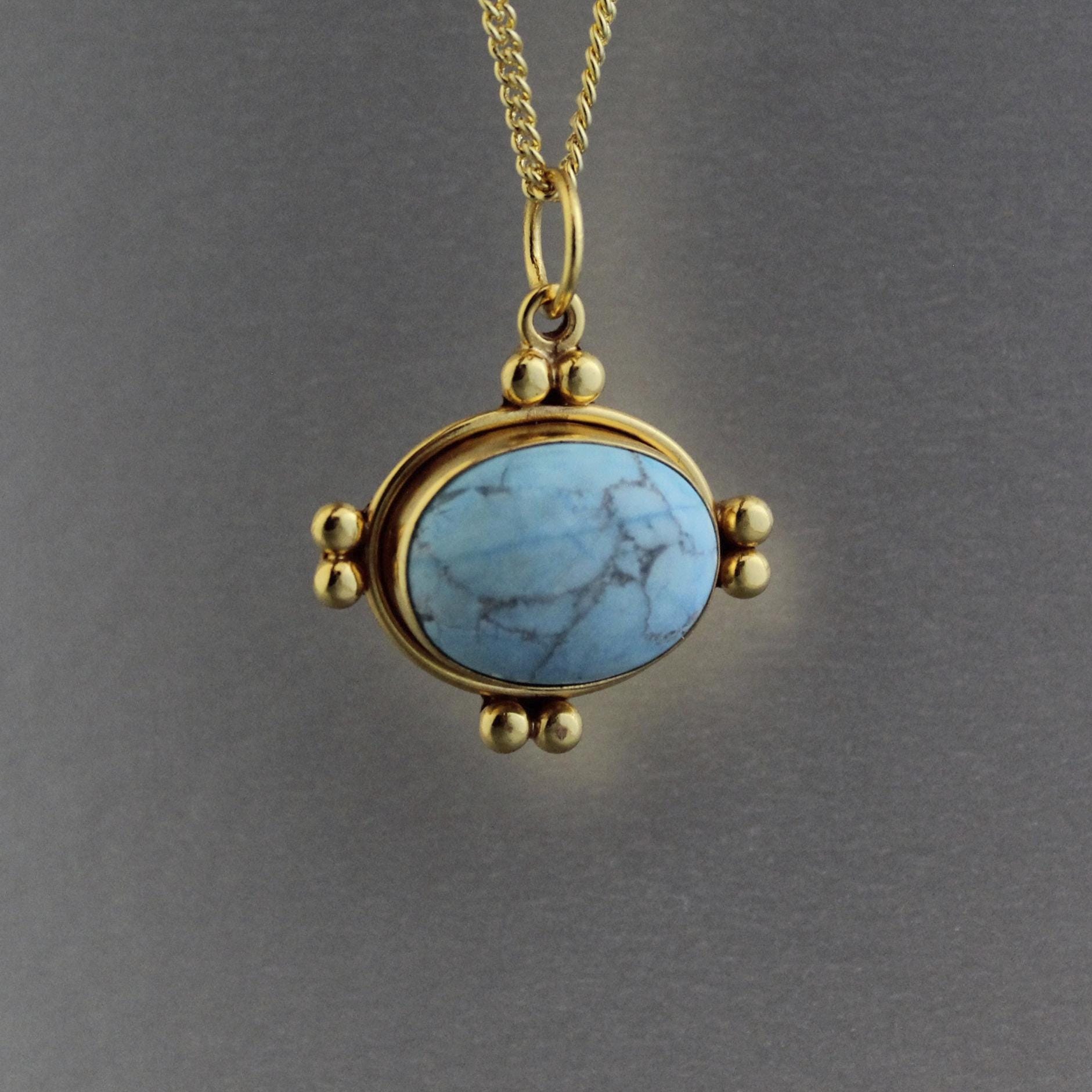 Turquoise Necklaces, Birthstone Necklace, Dainty Gold Necklace, Healing Necklace, Layering Necklace, Gift for Mom, Handmade, Statement