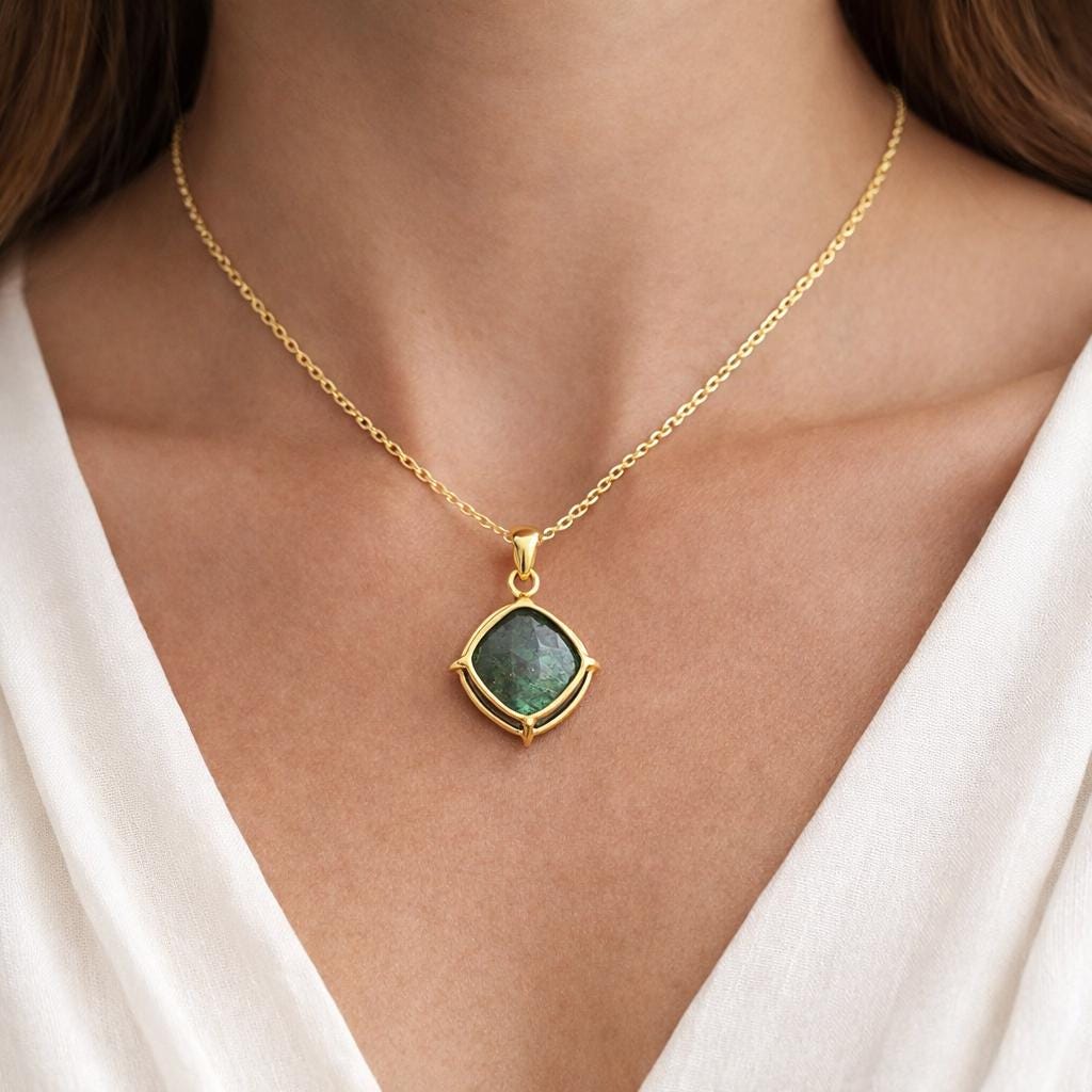 Labradorite Necklace, Birthstone Necklace, Gemstone Necklace, Handmade Jewelry, Gifts for Mom, Custom Jewelry, Personalized Gift for Friend