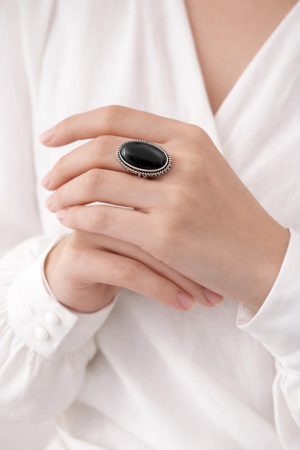 Black Onyx Ring, 925 Sterling Silver Statement Ring, handmade Bohemian Ring, Healing gemstone ring, Bridesmaid gift, Vintage Style