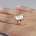 Clear Crystal Ring, 14K Gold Vermiel, Minimalist Delicate Ring, 925 Sterling Silver Crystal Quartz Ring, Handmade Quartz Jewelry