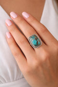 Copper Turquoise Ring, December Birthstone, turquoisering, turquoise gifts for her, turquoise 925 silver