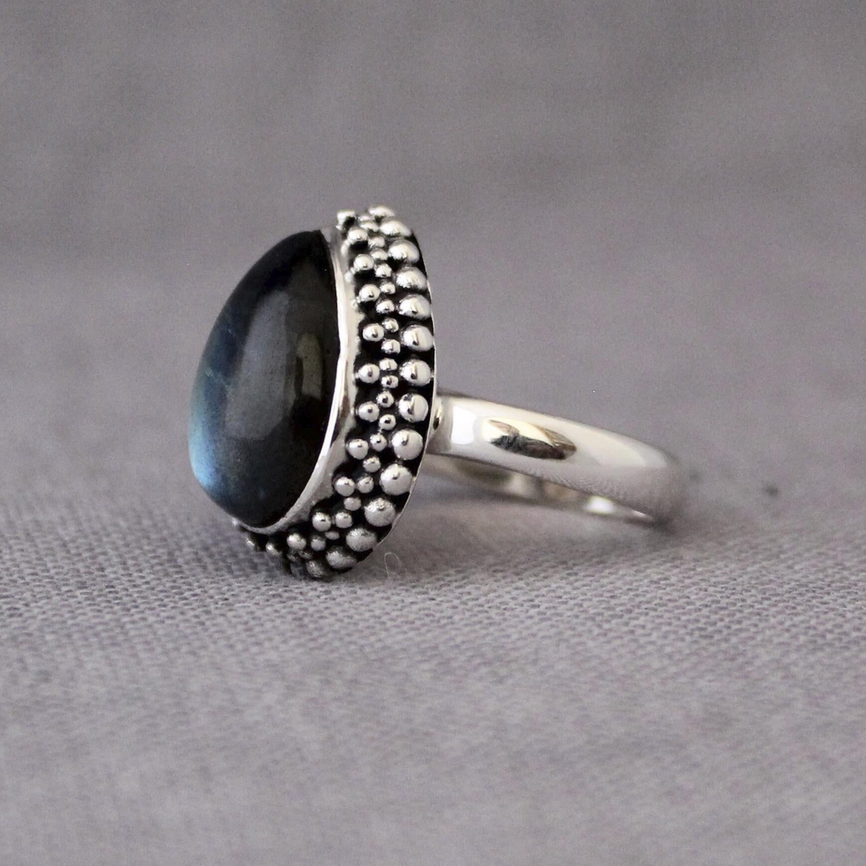 Labradorite Ring, Statement Ring, Handmade Ring, gemstone jewelry, unique ring, sterling ring, ring for women, engagement rings, JEWELRY
