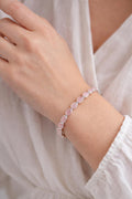 Pink Chalcedony Bracelet, Personalized Gifts for Mom, Healing Crystal Jewelry, Birthday Gift