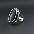 Oval Black Onyx Ring, Natural Black Gemstone, Handmade Mothers Day Gift, Proposal Gift, 925 sterling silver