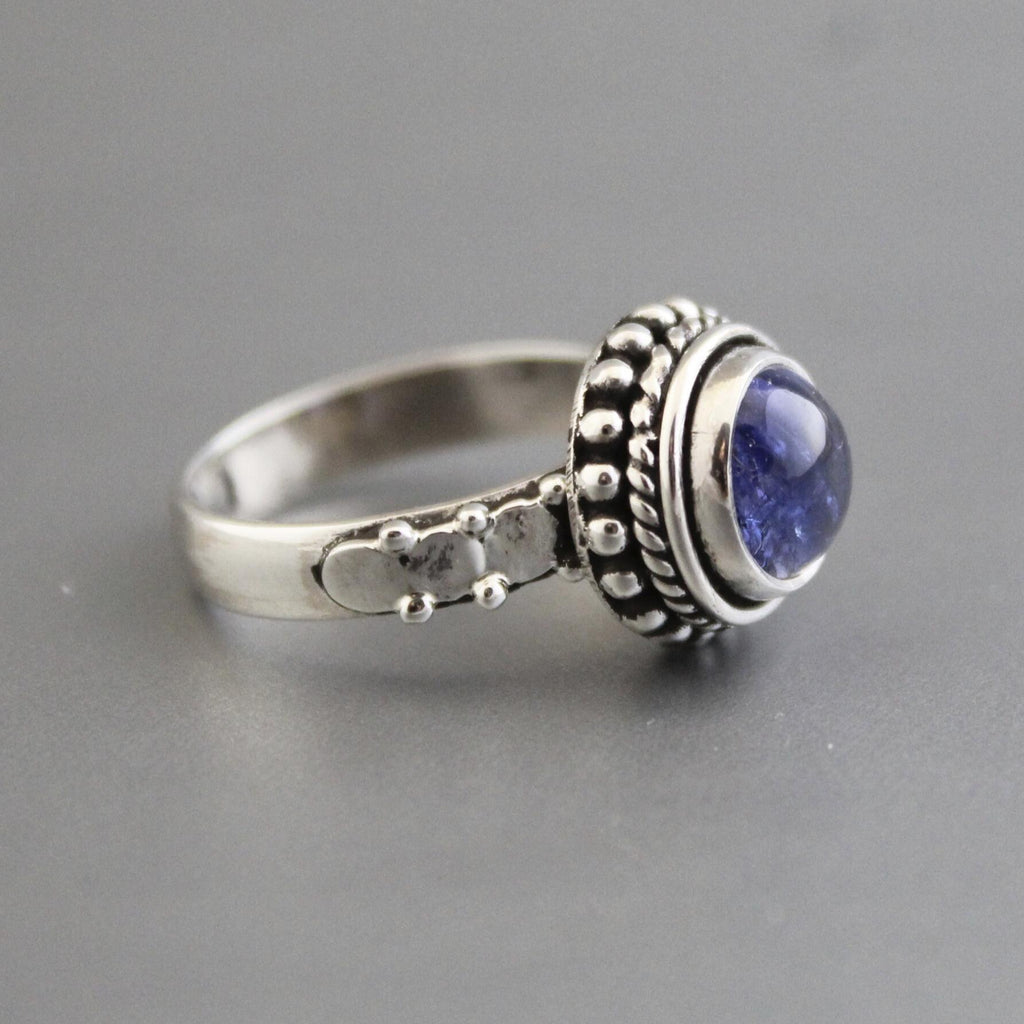 Natural Tanzanite Ring, Handmade Vintage Style, December Birthstone, Solid 925 Sterling Silver Ring, Dainty Wedding Ring, Blue stone Ring