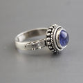 Natural Tanzanite Ring, Handmade Vintage Style, December Birthstone, Solid 925 Sterling Silver Ring, Dainty Wedding Ring, Blue stone Ring