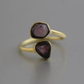 Raw Tourmaline Ring, Adjustable Sterling Silver Gemstone Jewelry, rough Gemstone, Birthstone jewelry