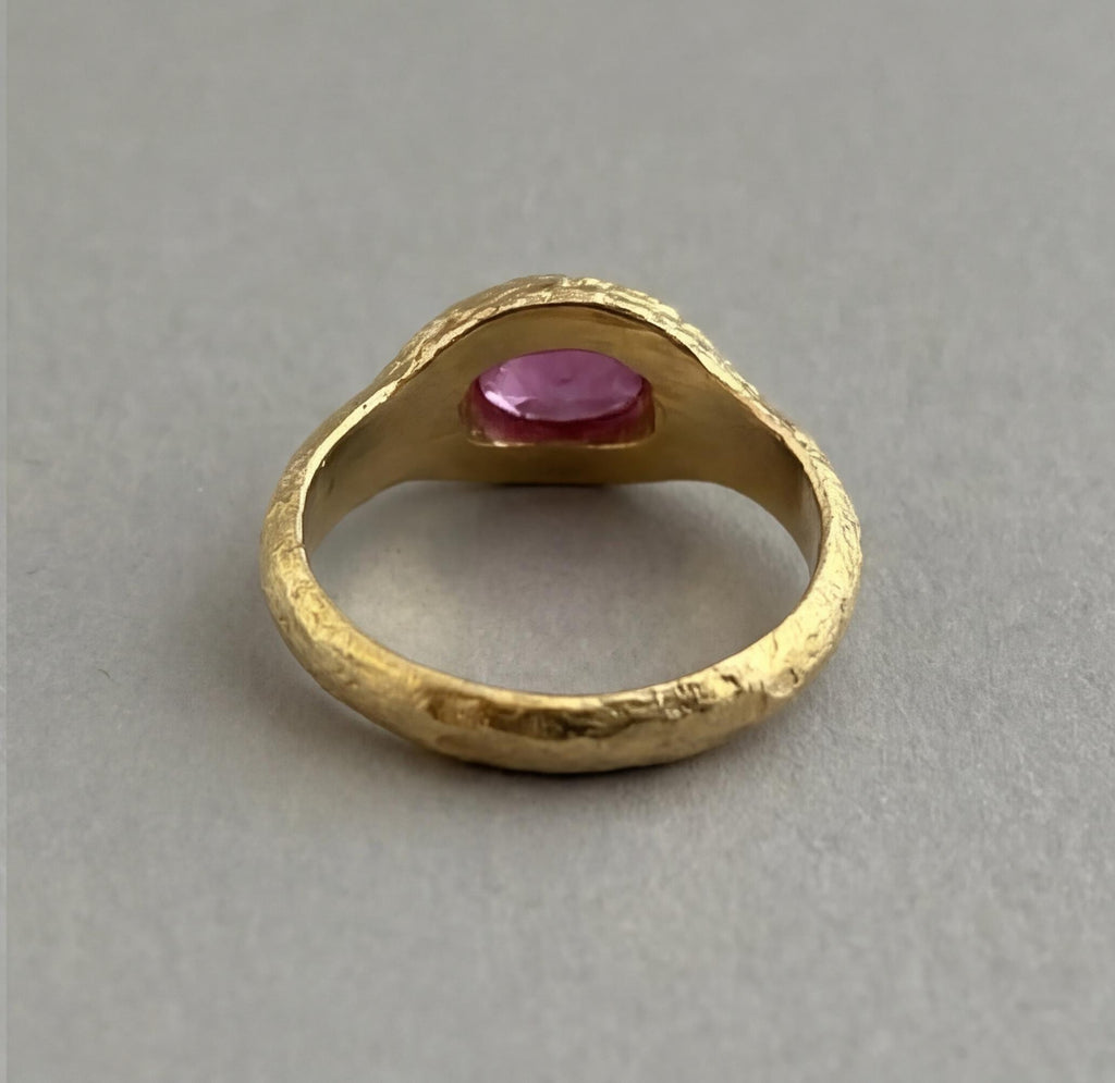 Oval Pink Tourmaline Ring: 14K Gold, October Birthstone