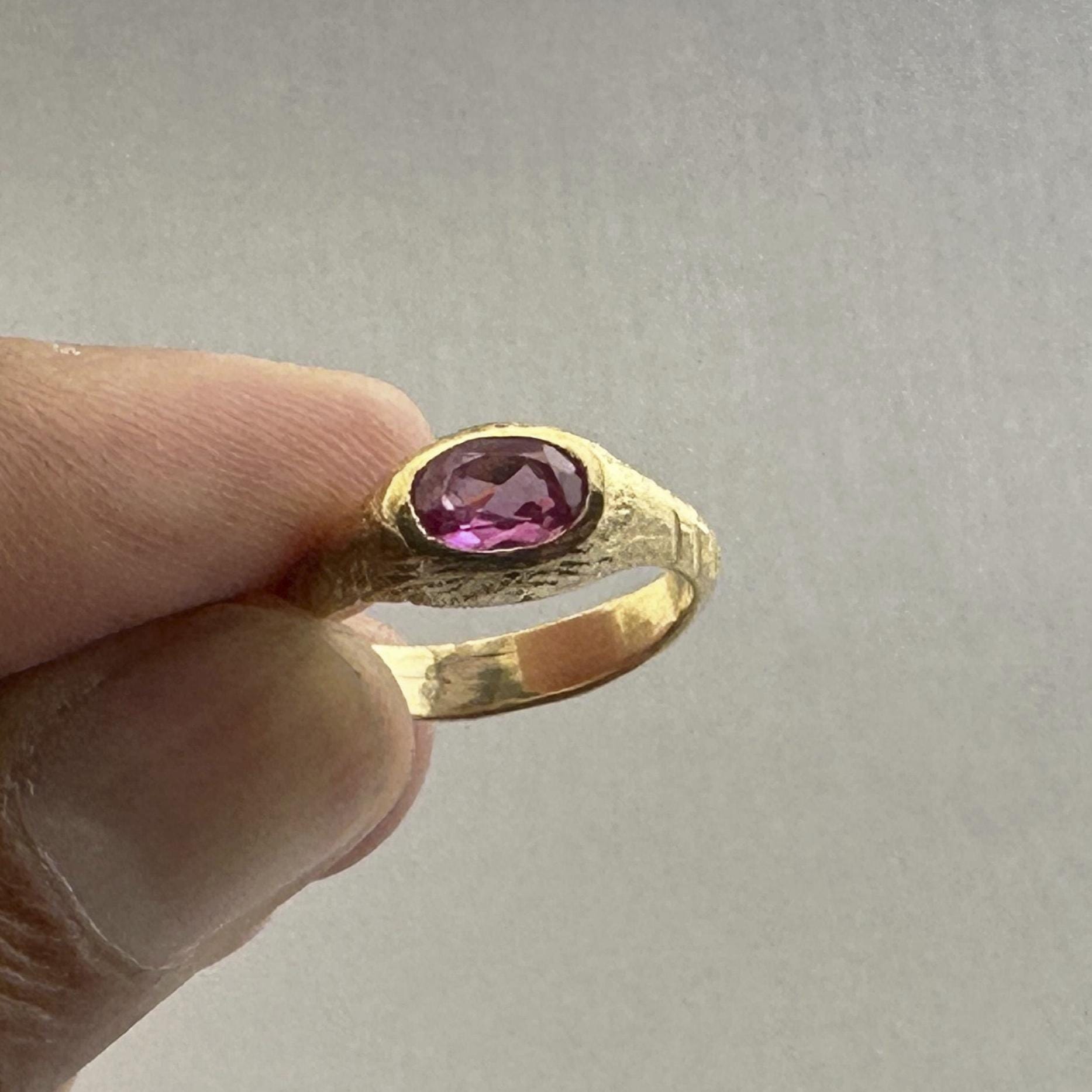 Oval Pink Tourmaline Ring: 14K Gold, October Birthstone