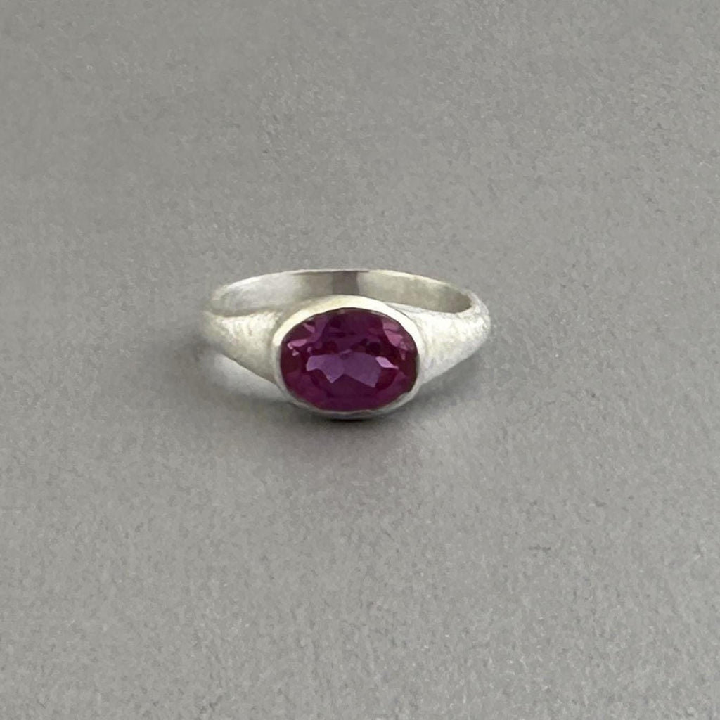 Oval Pink Tourmaline Ring, Oval Gemstone Signet Ring, October Birthstone Jewelry, 925 Sterling Silver Dainty Ring Gift Women, Engagement