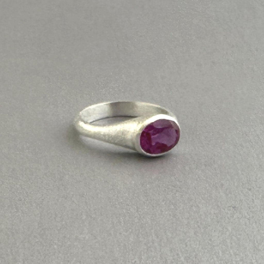 Oval Pink Tourmaline Ring, Oval Gemstone Signet Ring, October Birthstone Jewelry, 925 Sterling Silver Dainty Ring Gift Women, Engagement