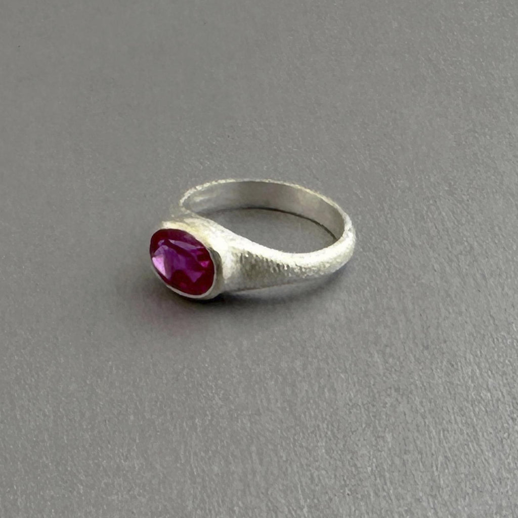 Oval Pink Tourmaline Ring, Oval Gemstone Signet Ring, October Birthstone Jewelry, 925 Sterling Silver Dainty Ring Gift Women, Engagement