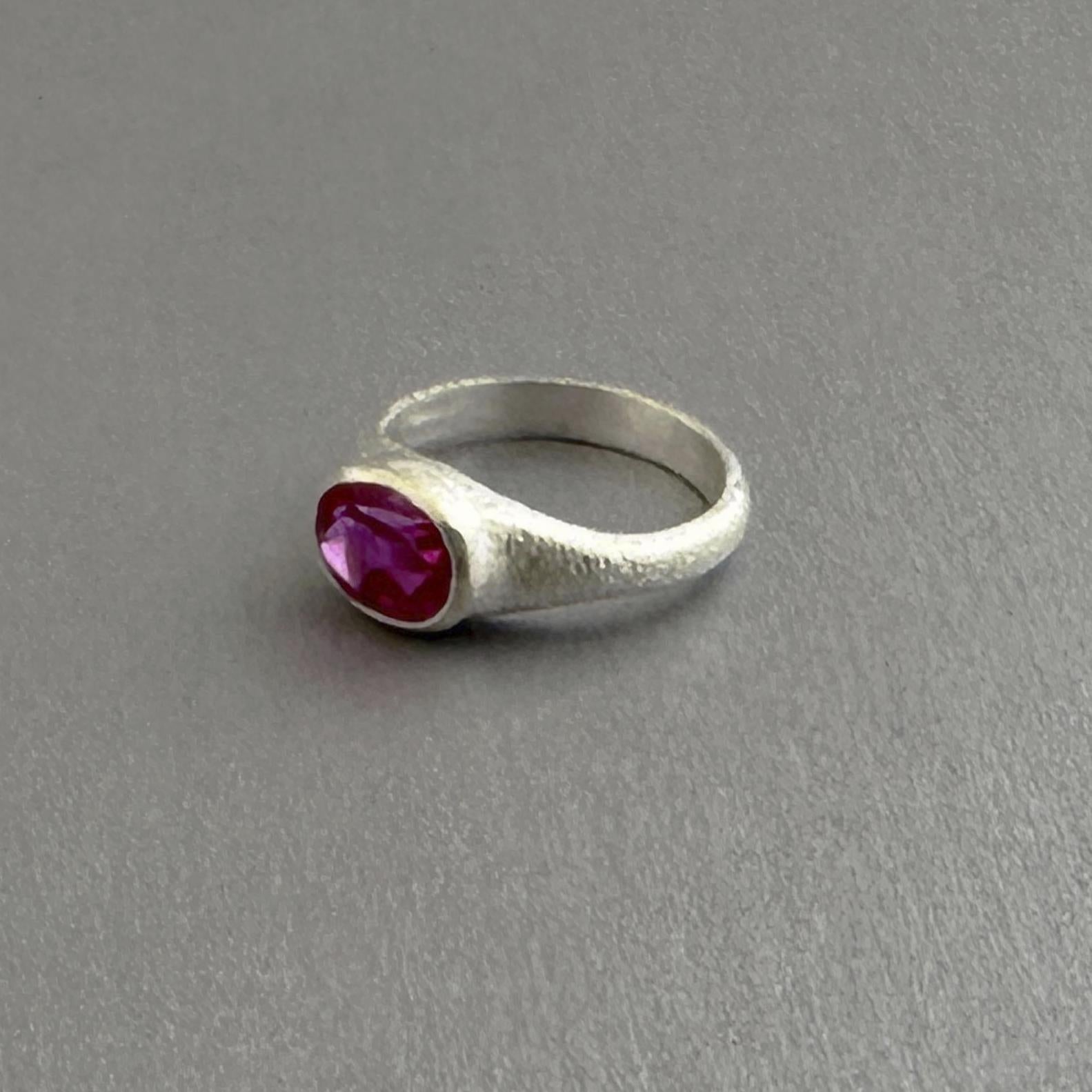 Oval Pink Tourmaline Ring, Oval Gemstone Signet Ring, October Birthstone Jewelry, 925 Sterling Silver Dainty Ring Gift Women, Engagement