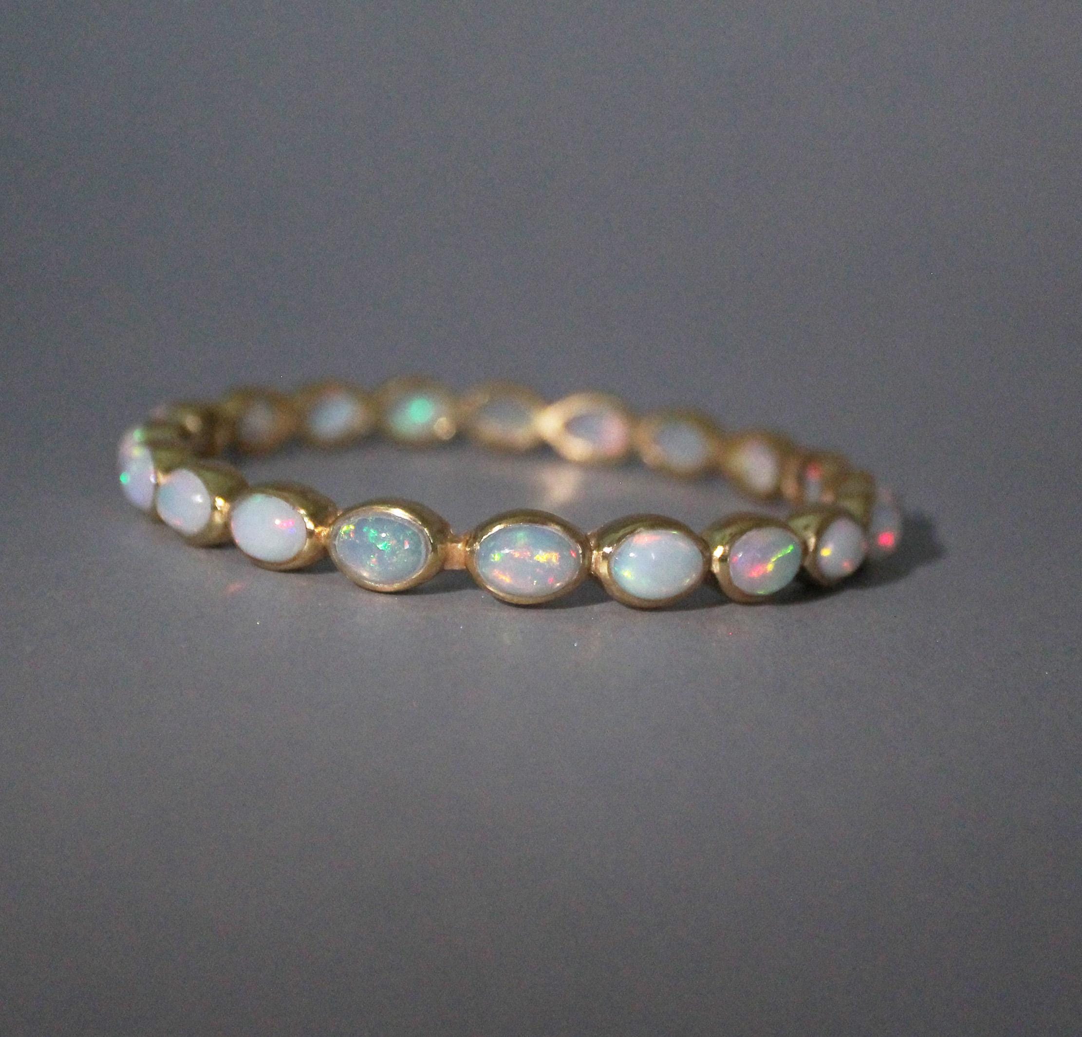 Opal Bracelet, October Birthstone, Bridesmaid Gift, Handmade Birthstone Wedding Jewelry