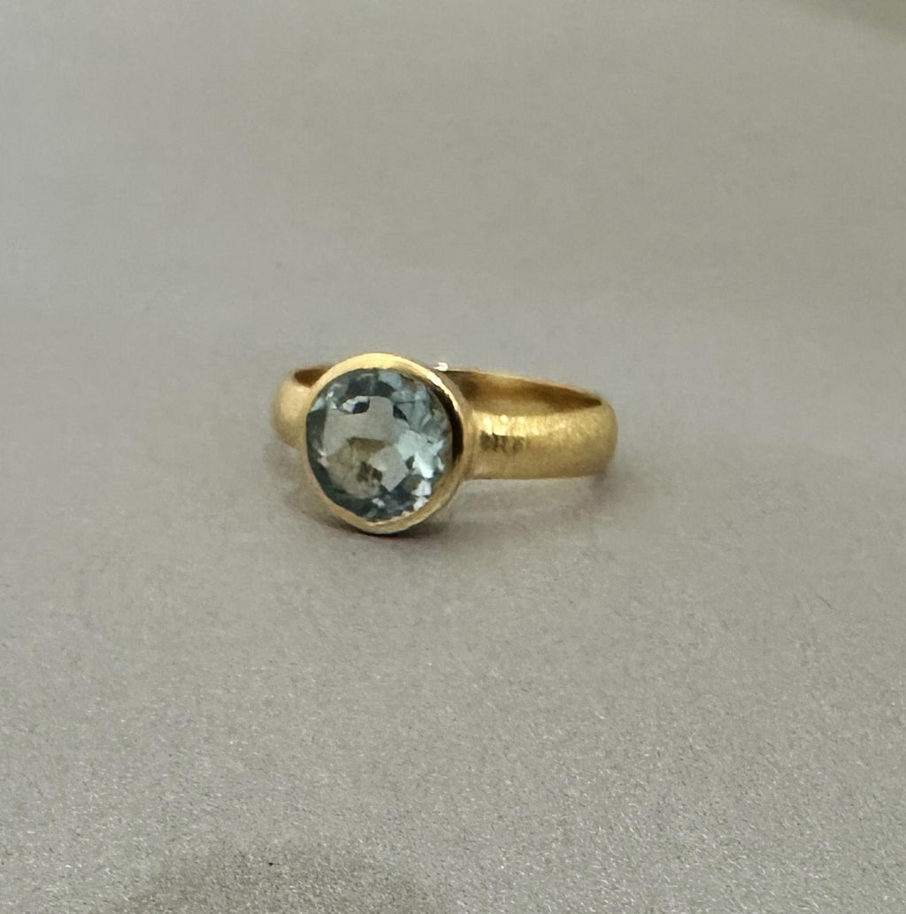 Aquamarine Dainty Gold, March Birthstone, Cocktail Ring, Statement Women Ring, Mothers Day Gift