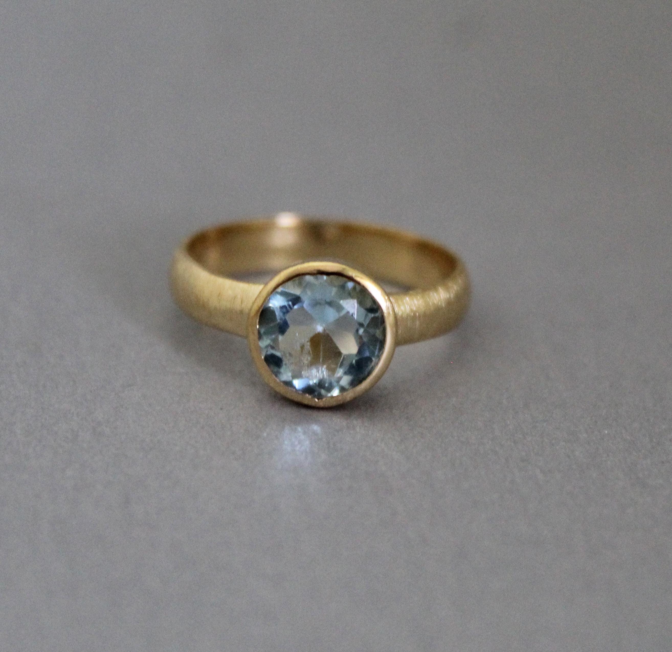 Aquamarine Dainty Gold, March Birthstone, Cocktail Ring, Statement Women Ring, Mothers Day Gift