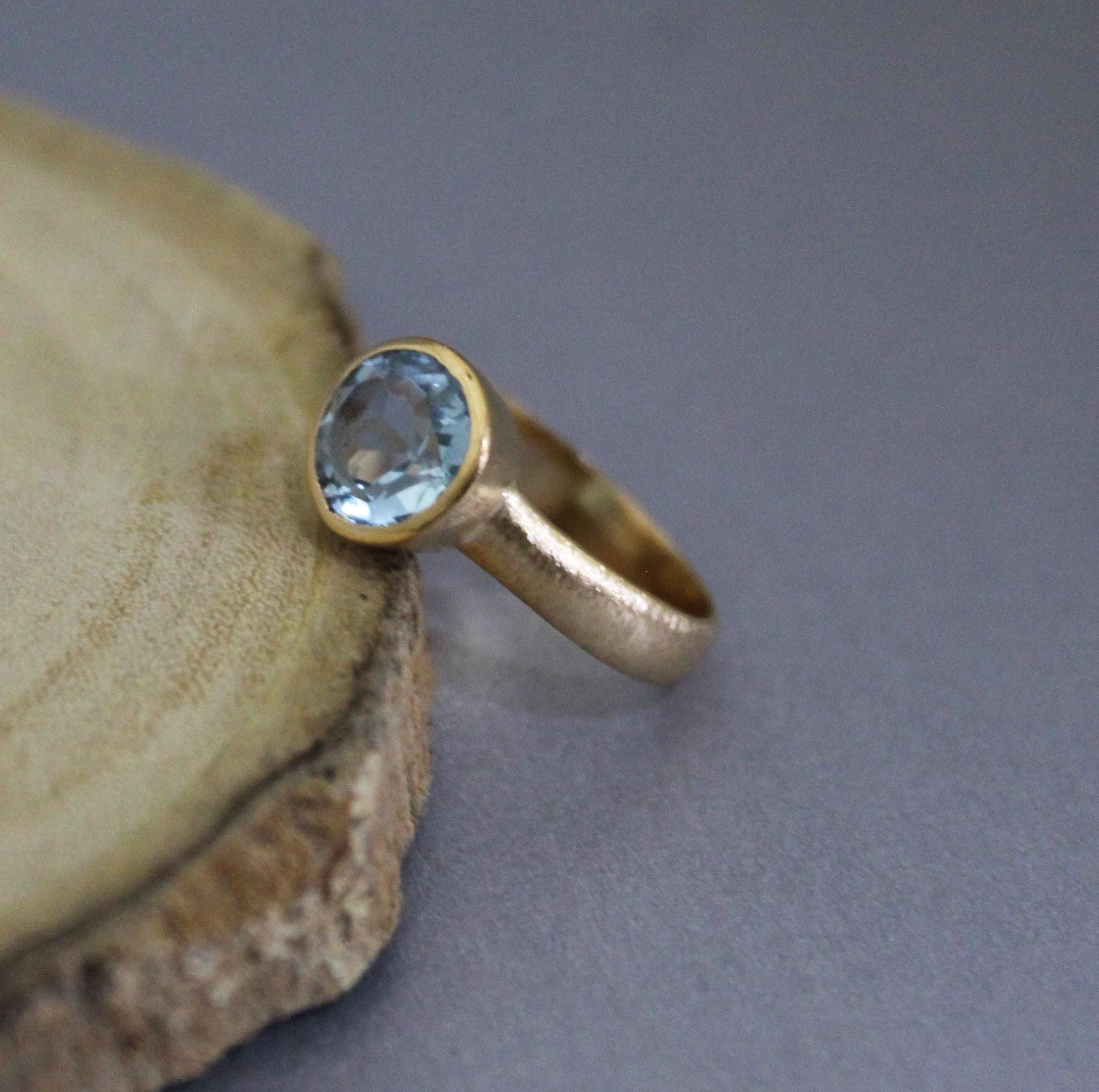 Aquamarine Dainty Gold, March Birthstone, Cocktail Ring, Statement Women Ring, Mothers Day Gift