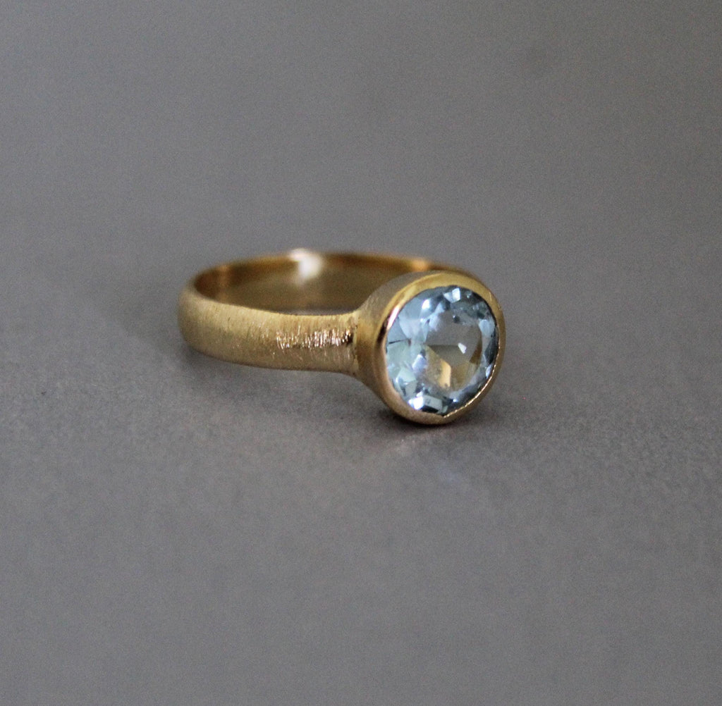 Aquamarine Dainty Gold, March Birthstone, Cocktail Ring, Statement Women Ring, Mothers Day Gift