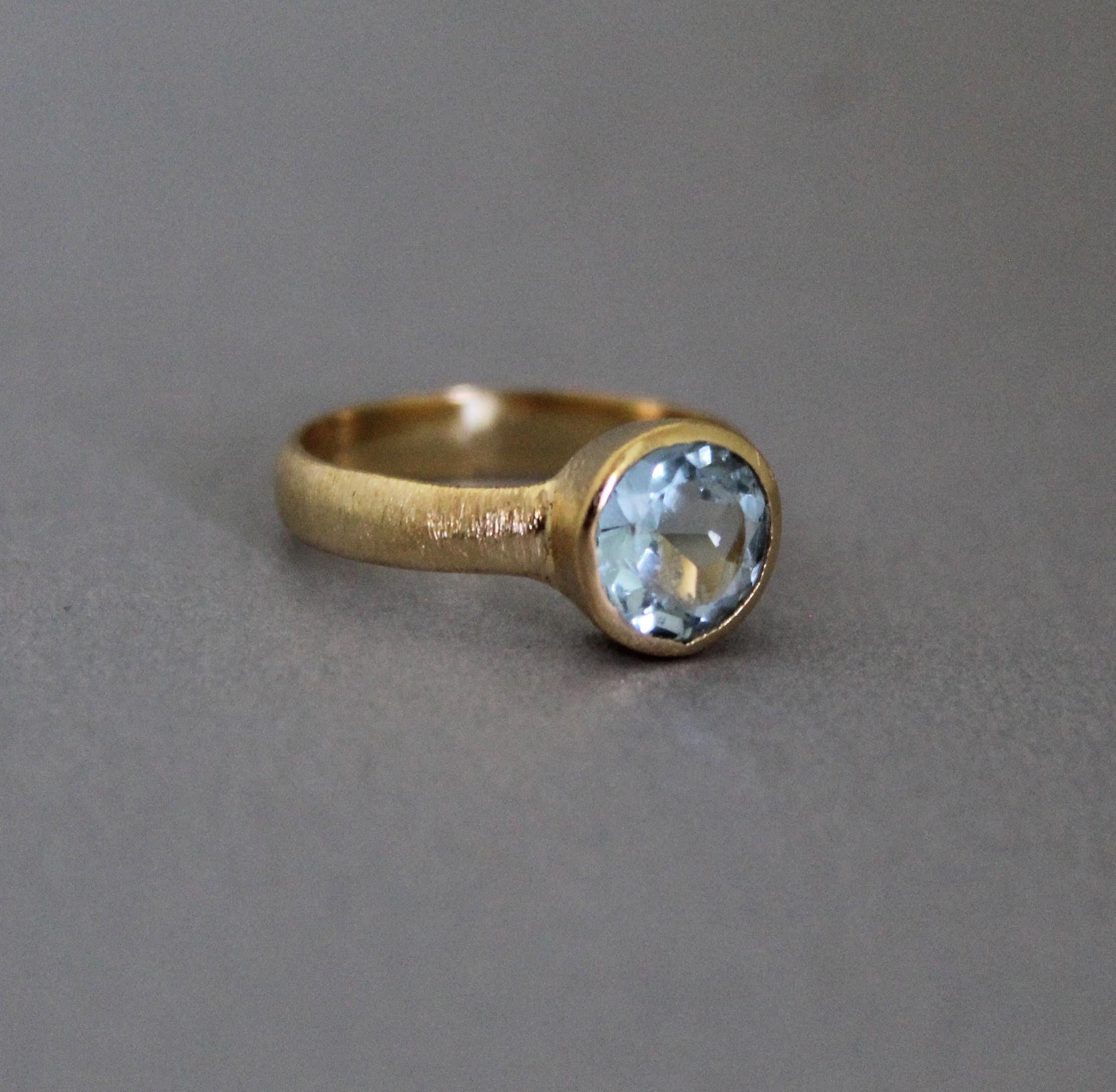 Aquamarine Dainty Gold, March Birthstone, Cocktail Ring, Statement Women Ring, Mothers Day Gift