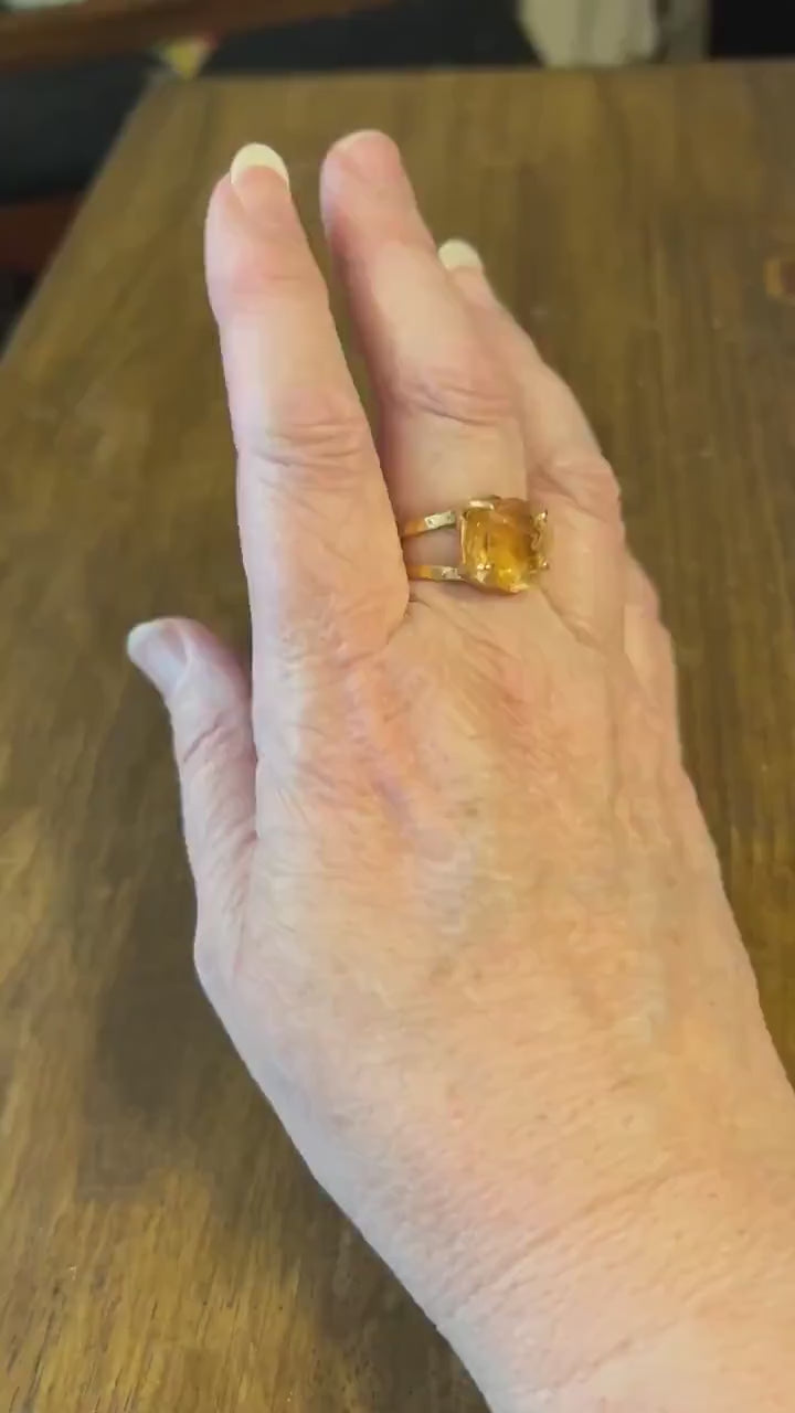 Raw Citrine Ring: Sterling Silver, November Birthstone