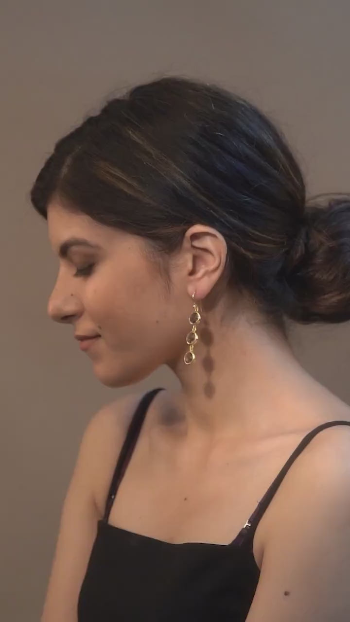 Smokey Quartz Earrings, 14K Gold Filled Handmade, Bridesmaid Gift, Natural Gemstone Gift for Her