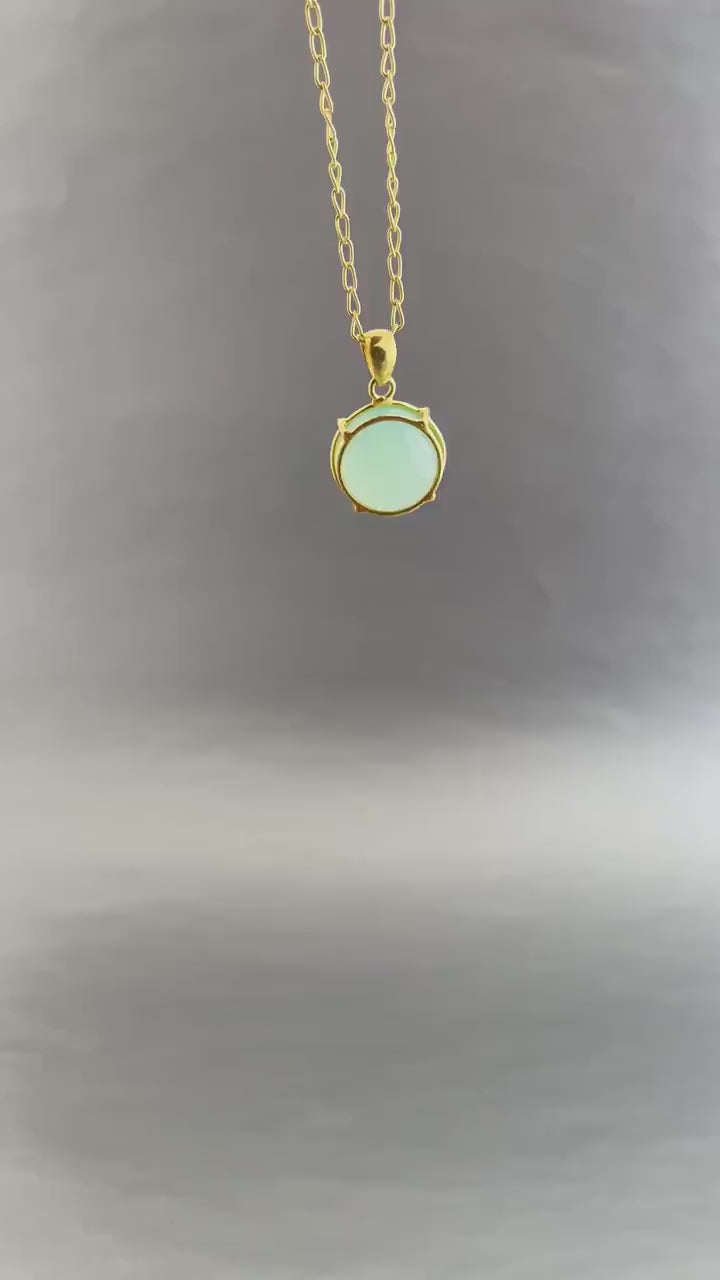 Aqua Chalcedony Necklace, Dainty Sterling Silver Gemstone Pendant, stone pendants, mothers day gift, Victorian Pendant Necklace